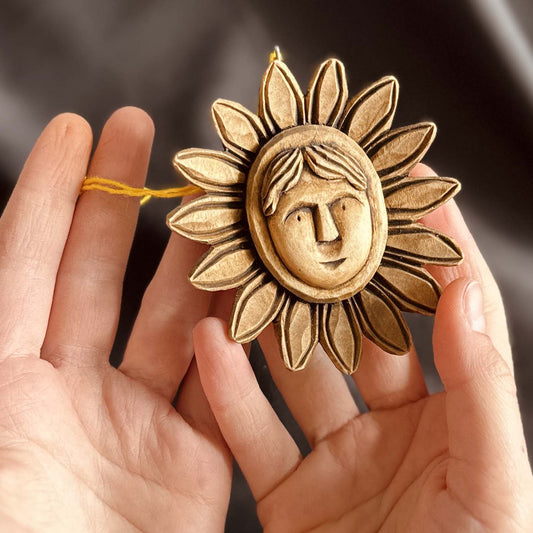 Hand-Carved Hutsul Hanging Talisman – Authentic Carpathian Wood Ornament