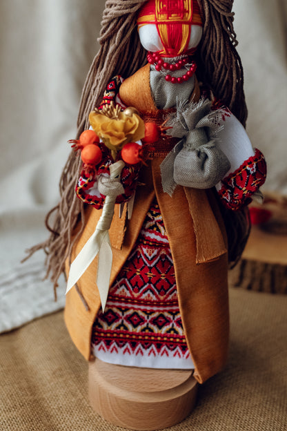 Ukrainian Authors Motanka Traditional Amulet Handmade Big Doll "Autumn Lady"