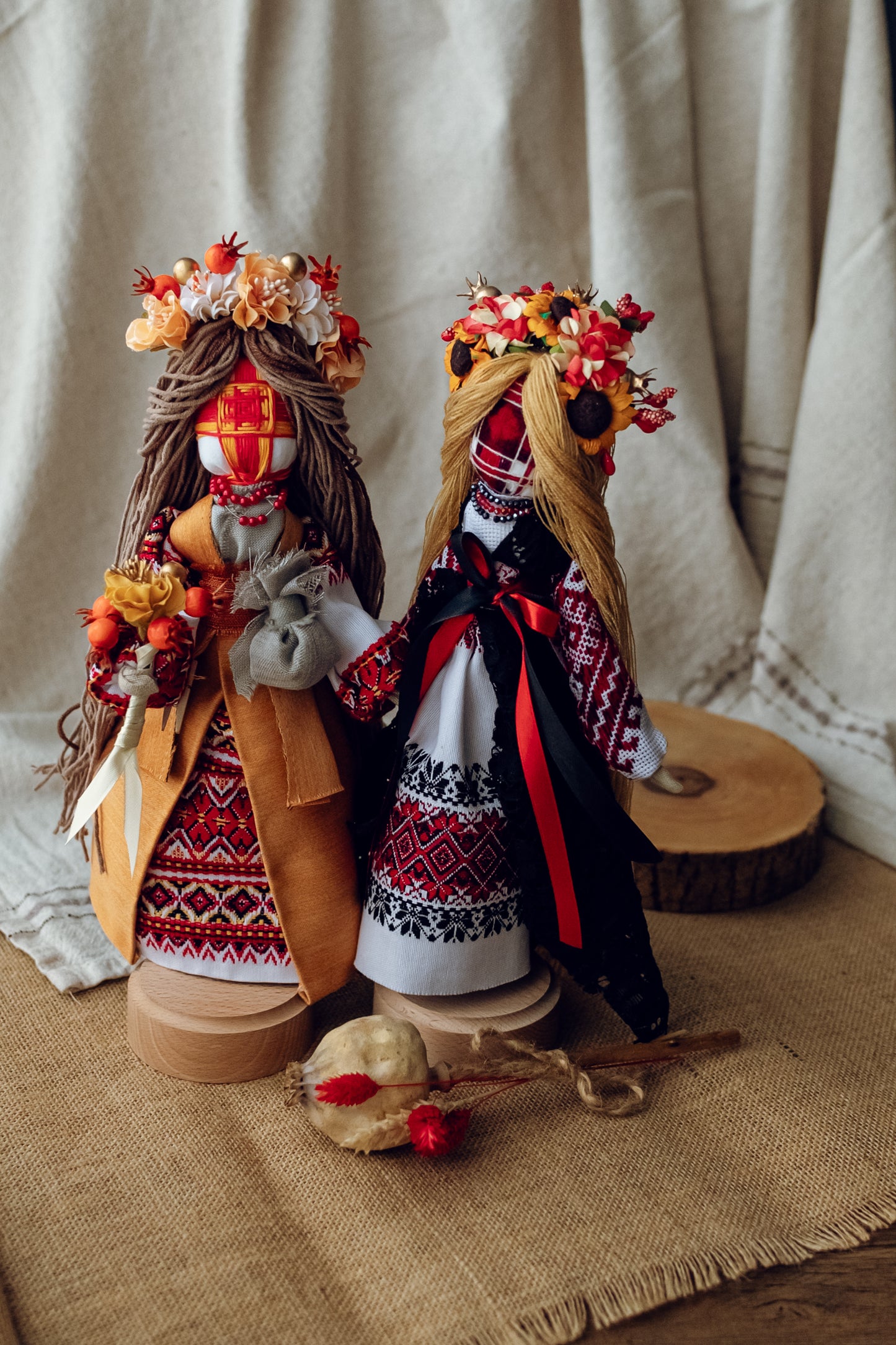 Ukrainian Authors Motanka Traditional Amulet Handmade Big Doll "Autumn Lady"