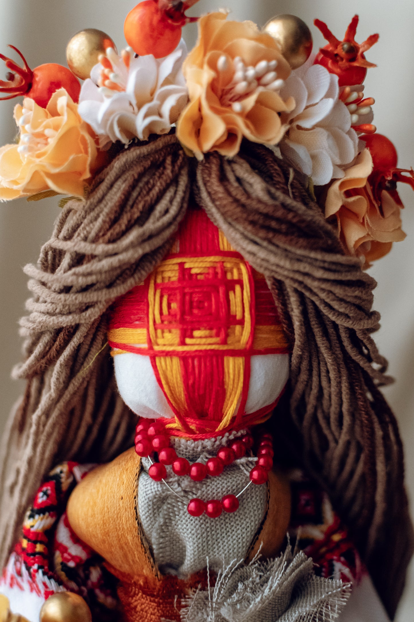 Ukrainian Authors Motanka Traditional Amulet Handmade Big Doll "Autumn Lady"