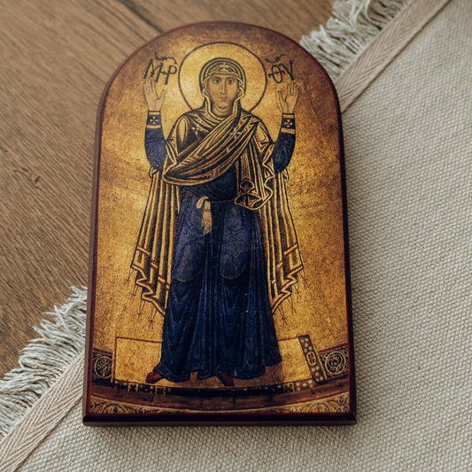 Ukrainian Wood Icon High-Quality Copy “The Unbreakable Wall” Mother of God Oranta Holy Sophia Kyiv