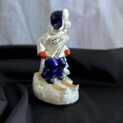"Boy on Skis" – Authentic Vintage Kyiv Porcelain Figurine (KEKHZ) 1954
