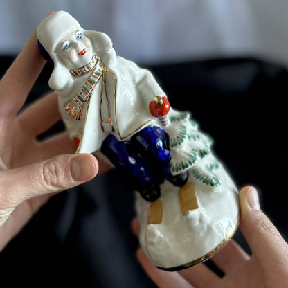"Boy on Skis" – Authentic Vintage Kyiv Porcelain Figurine (KEKHZ) 1954