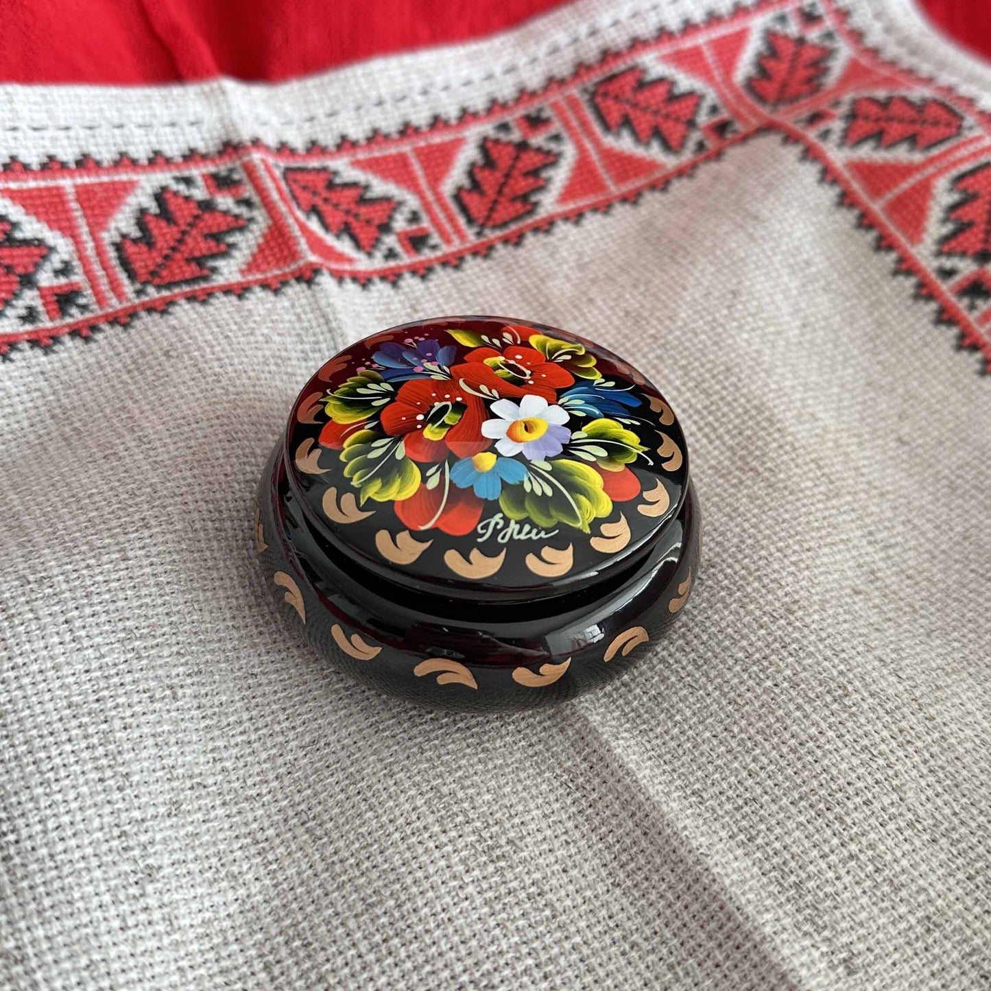 Ukrainian Wooden Boxes with Petrykivka Handmade Painting