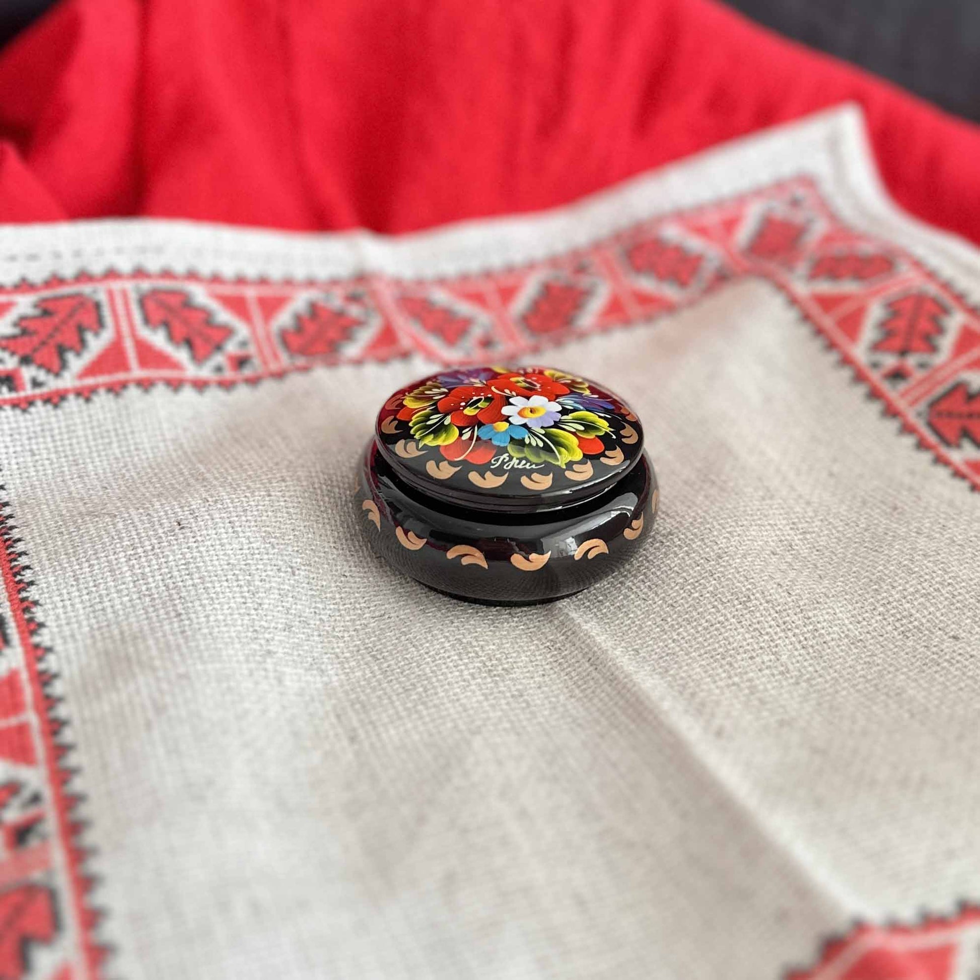 Ukrainian Wooden Boxes with Petrykivka Handmade Painting