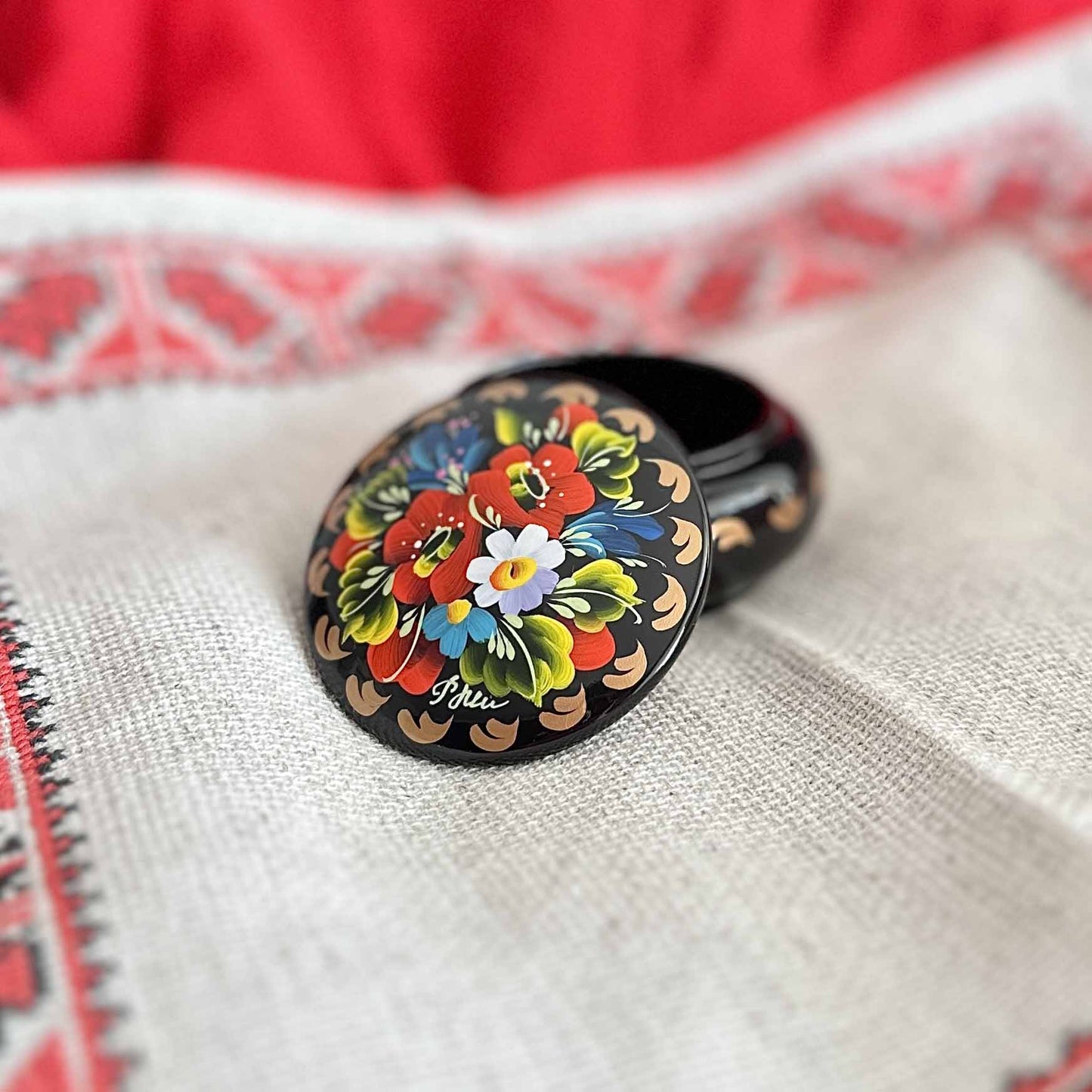 Ukrainian Wooden Boxes with Petrykivka Handmade Painting