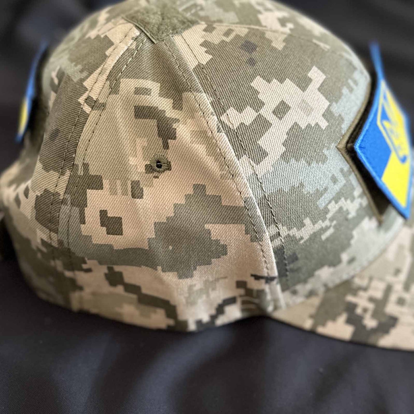 Ukrainian Cap Pixel MM 14 and Two Flags Morale Patches Yellow Blue 💙💛