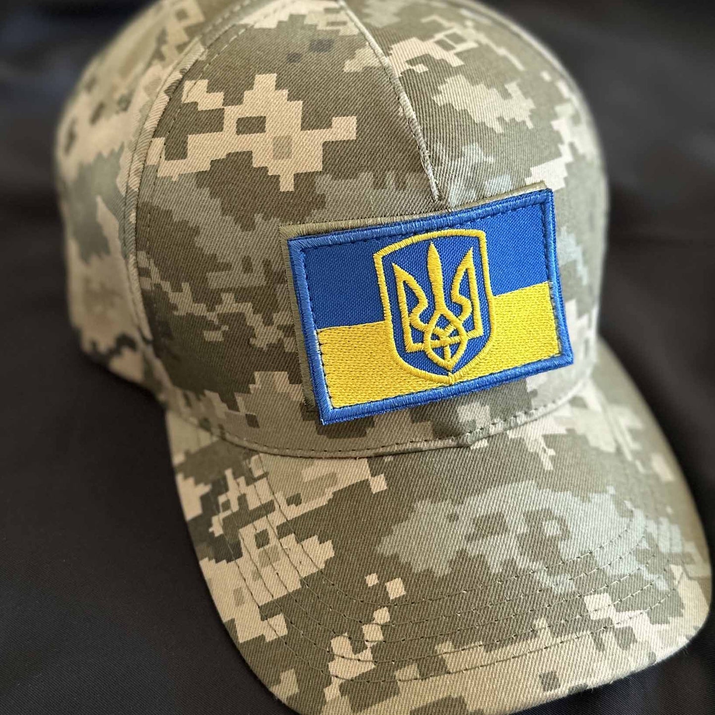 Ukrainian Cap Pixel MM 14 and Two Flags Morale Patches Yellow Blue 💙💛
