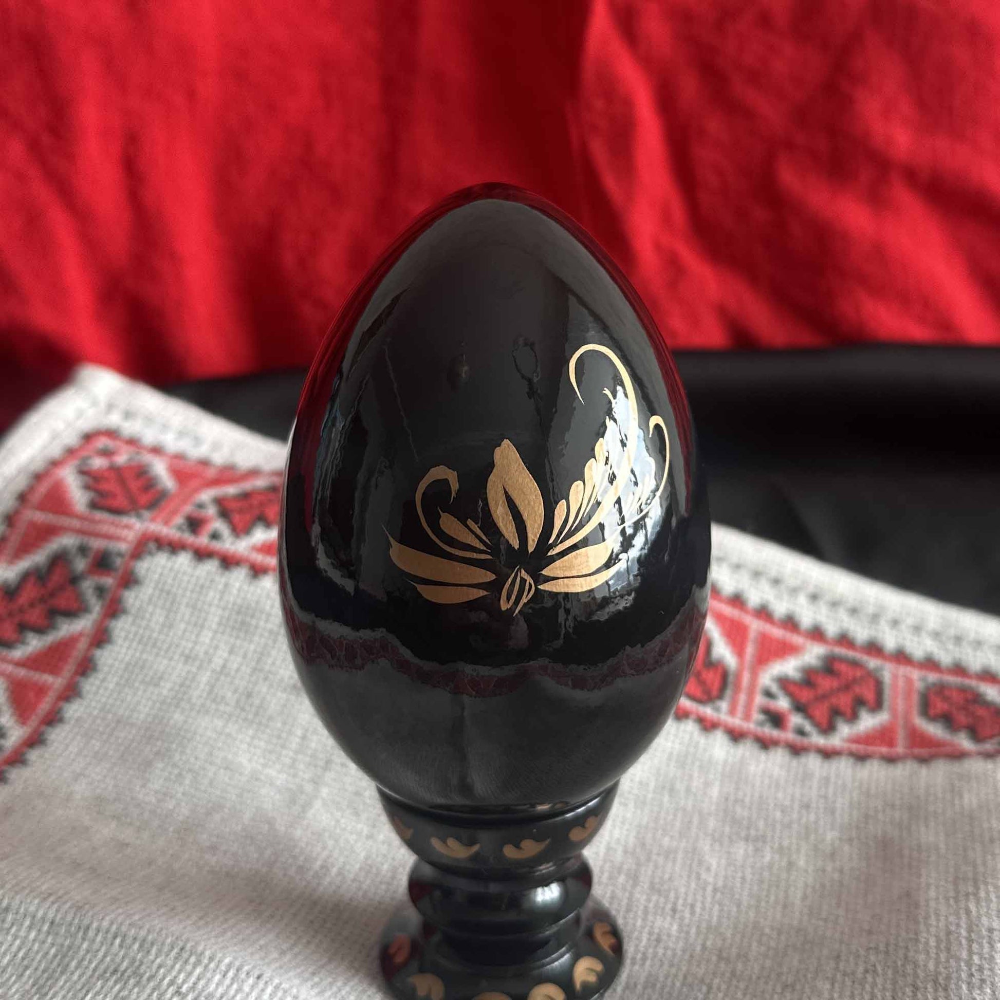 Petrykivka Wooden Easter Egg | Hand-Painted Ukrainian Pysanky (130 mm) 03-181