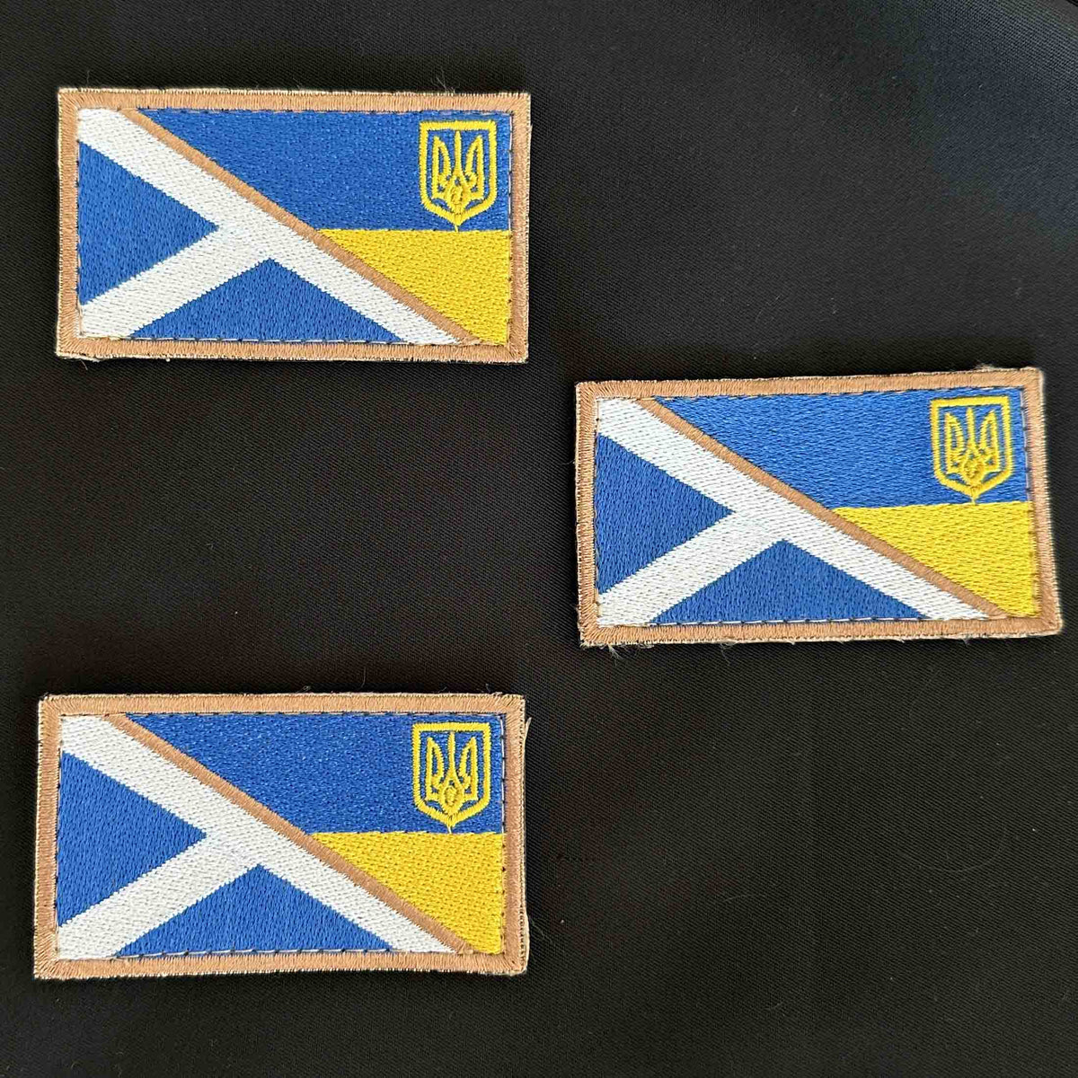 Ukrainian Morale Patch * 3 Pcs Scotland + Ukraine Flag Tactical Badge Hook Textile