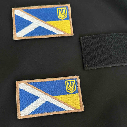 Ukrainian Morale Patch * 3 Pcs Scotland + Ukraine Flag Tactical Badge Hook Textile