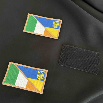 Ukrainian Morale Patch * 3 Pcs Ireland + Ukraine Flag Tactical Badge Hook Textile