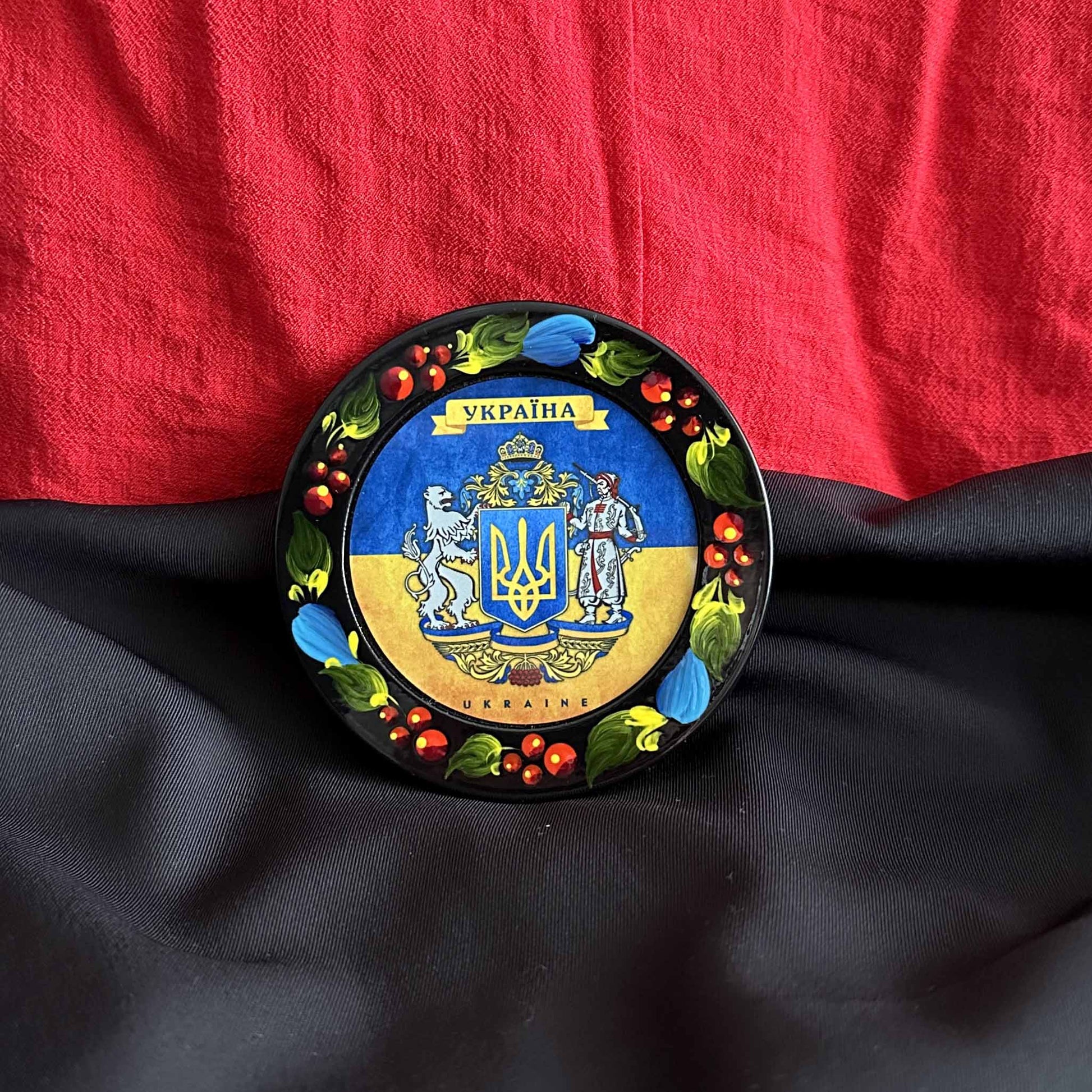 Ukranian Fridge Wood Magnet Author's Нandmade Painting 