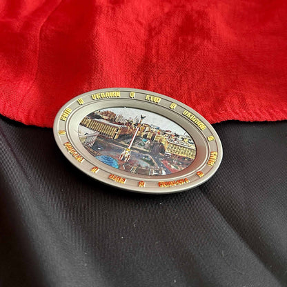 Ukrainian Fridge Magnet Metal "Maydan" Central Square of Kyiv