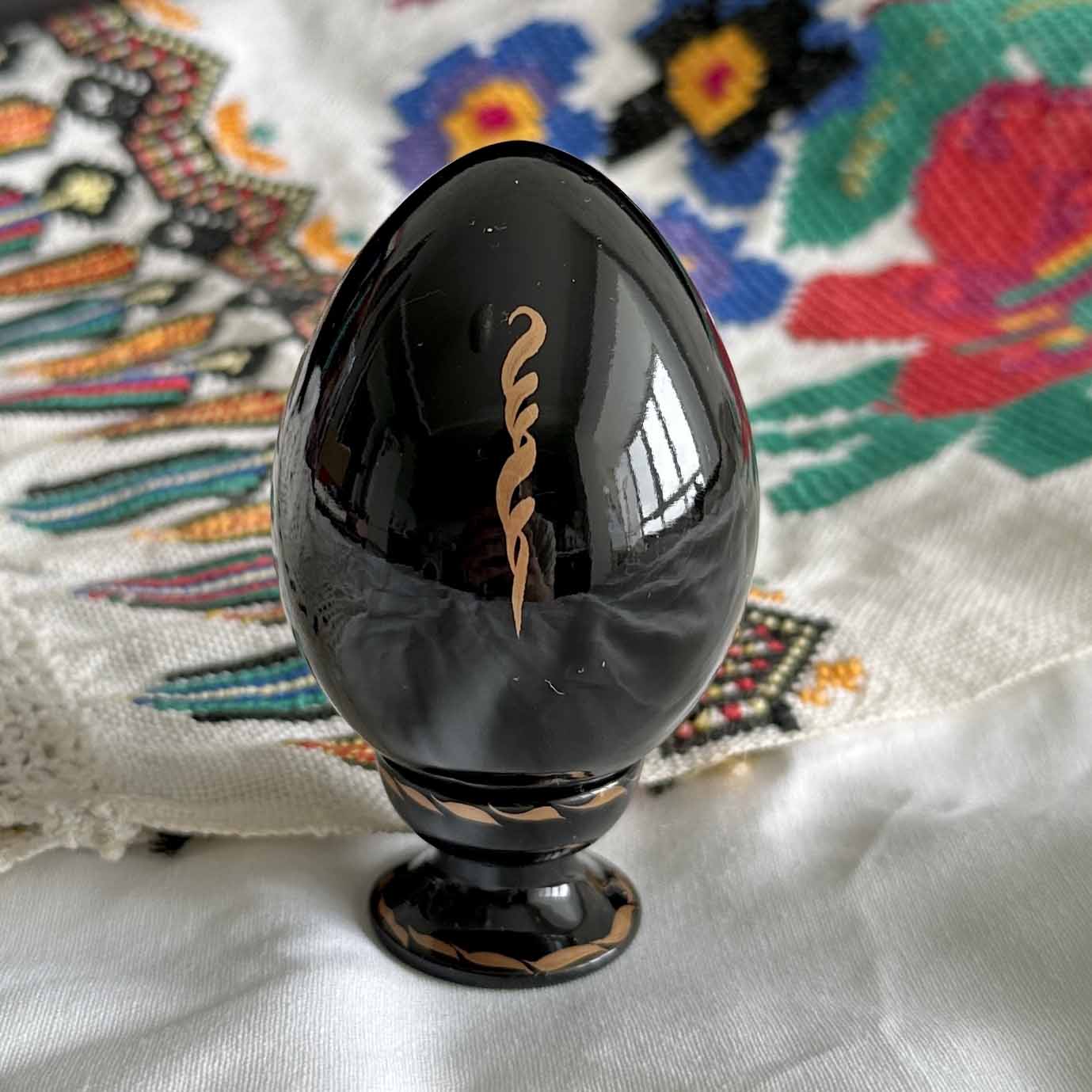 Petrykivka Wooden Easter Egg | Hand-Painted Ukrainian Pysanky (870 mm) 01-072