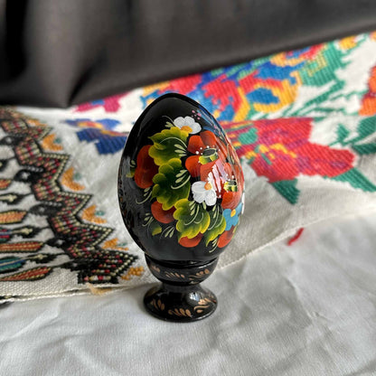 Petrykivka Wooden Easter Egg | Hand-Painted Ukrainian Pysanky (870 mm) 01-071
