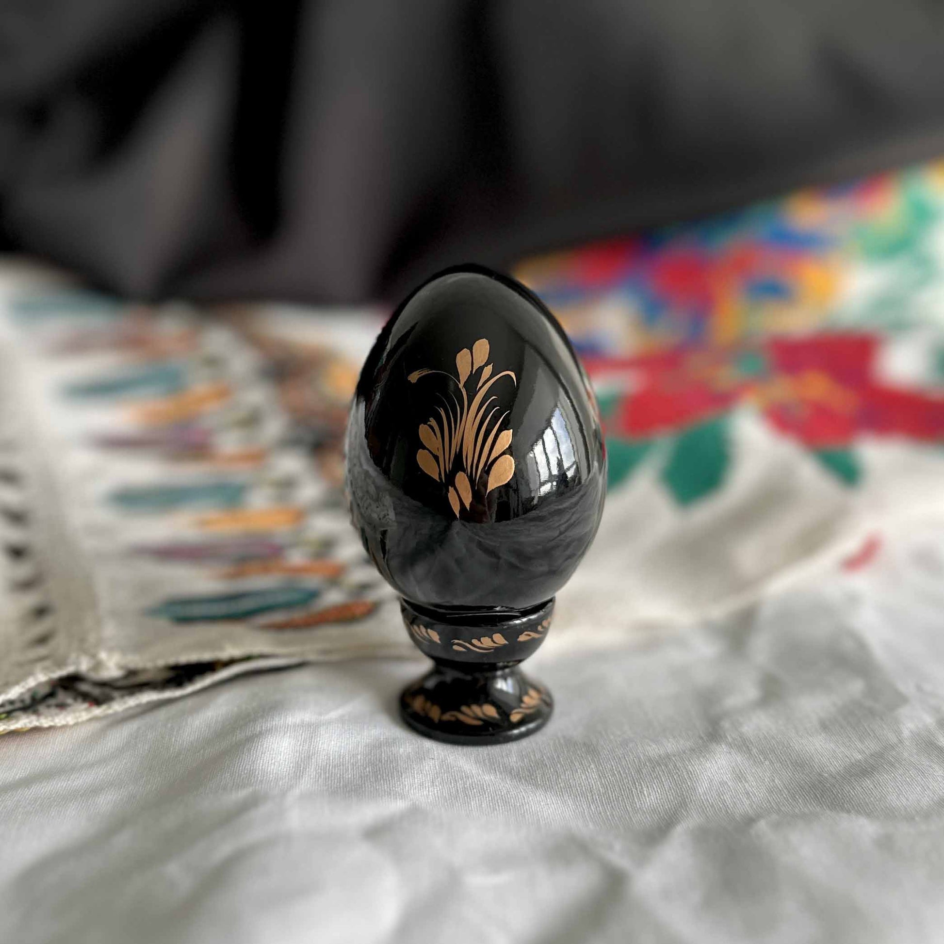 Petrykivka Wooden Easter Egg | Hand-Painted Ukrainian Pysanky (870 mm) 01-041