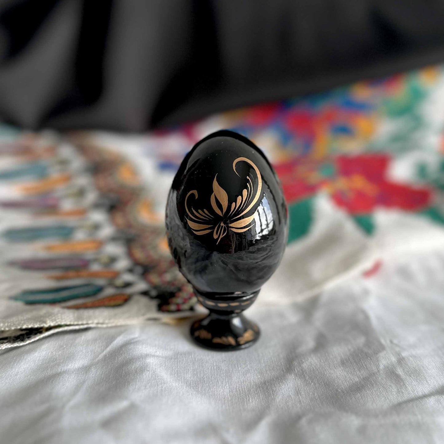 Petrykivka Wooden Easter Egg | Hand-Painted Ukrainian Pysanky (870 mm) 01-181