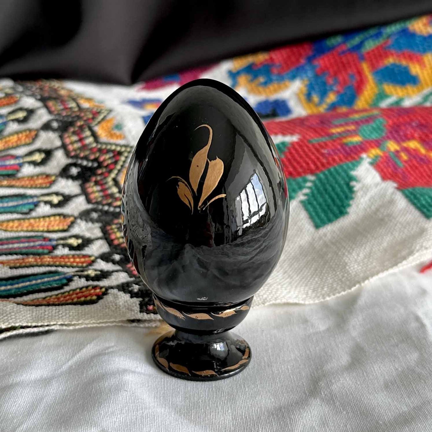 Petrykivka Wooden Easter Egg | Hand-Painted Ukrainian Pysanky (870 mm) 01-131