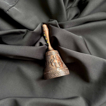 Ukrainian Metal Bell Coat Arms and Map of Ukraine Color Bronze