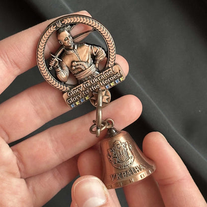Ukrainian Fridge Magnet Metal Bell Cossack "Glory to Ukraine" Trident 💙💛