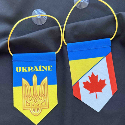 Ukrainian Pennant with Sucker Trident and Flag Ukraine Flags