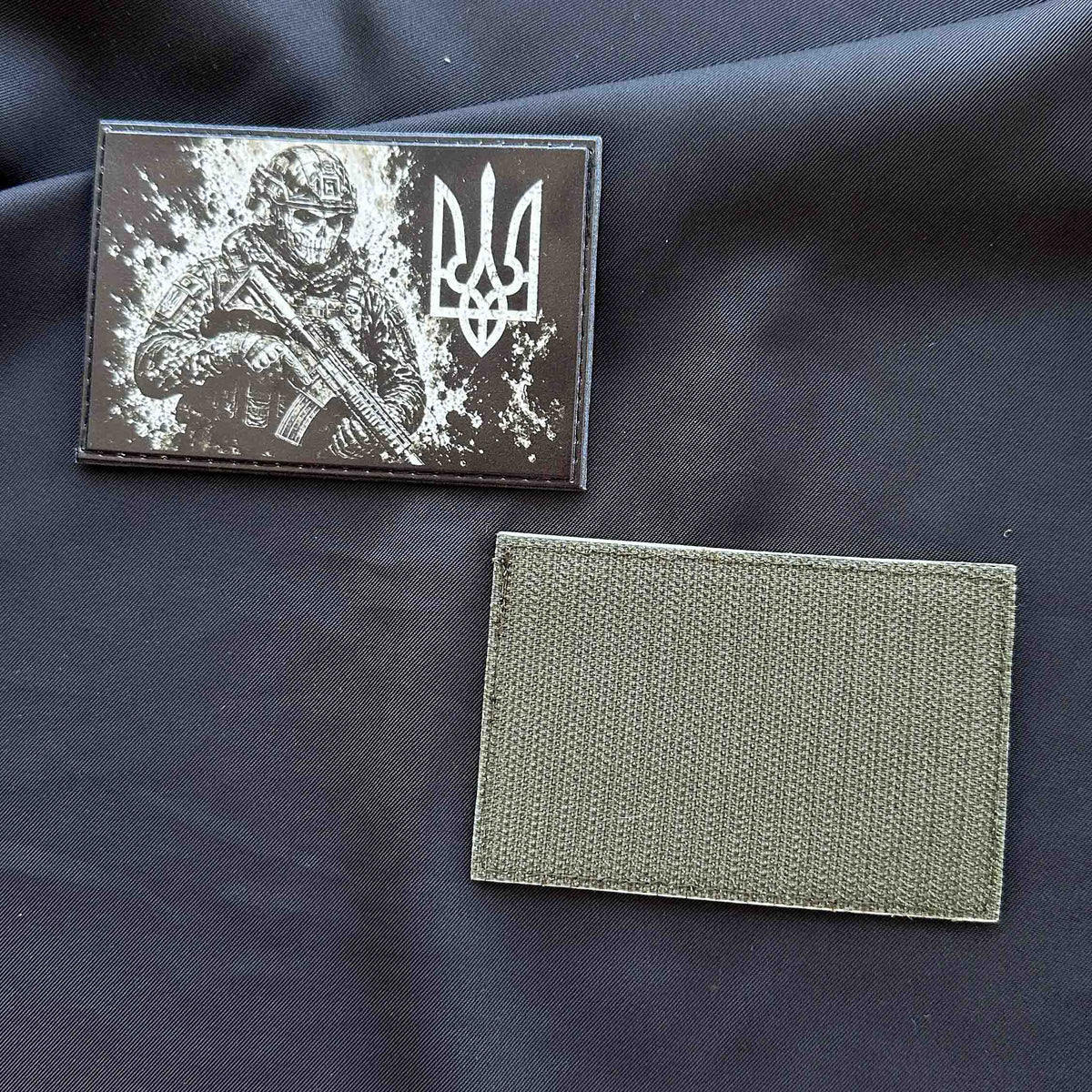 Ukrainian Morale Patch "Fighters ZSU and Trident " Hook and Loop Backing PVC