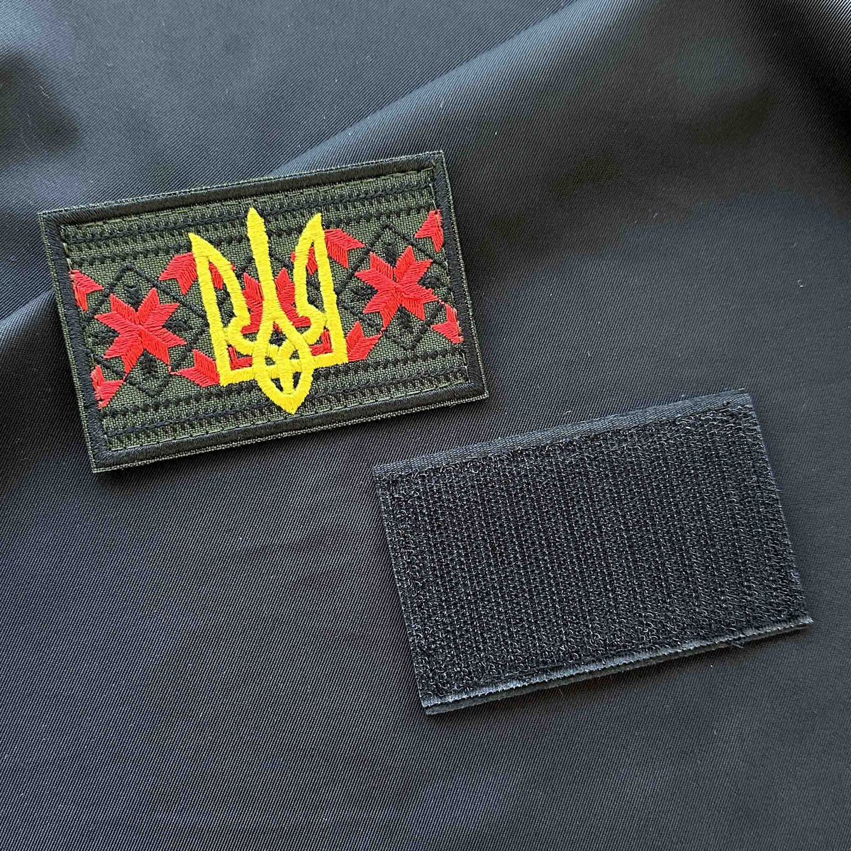 Ukrainian Morale Patch Trident and Embroidery Hook and Loop Backing * 2 pcs