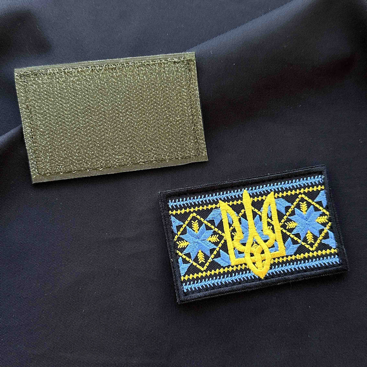 Ukrainian Morale Patch Trident and Embroidery Hook and Loop Backing * 2 pcs
