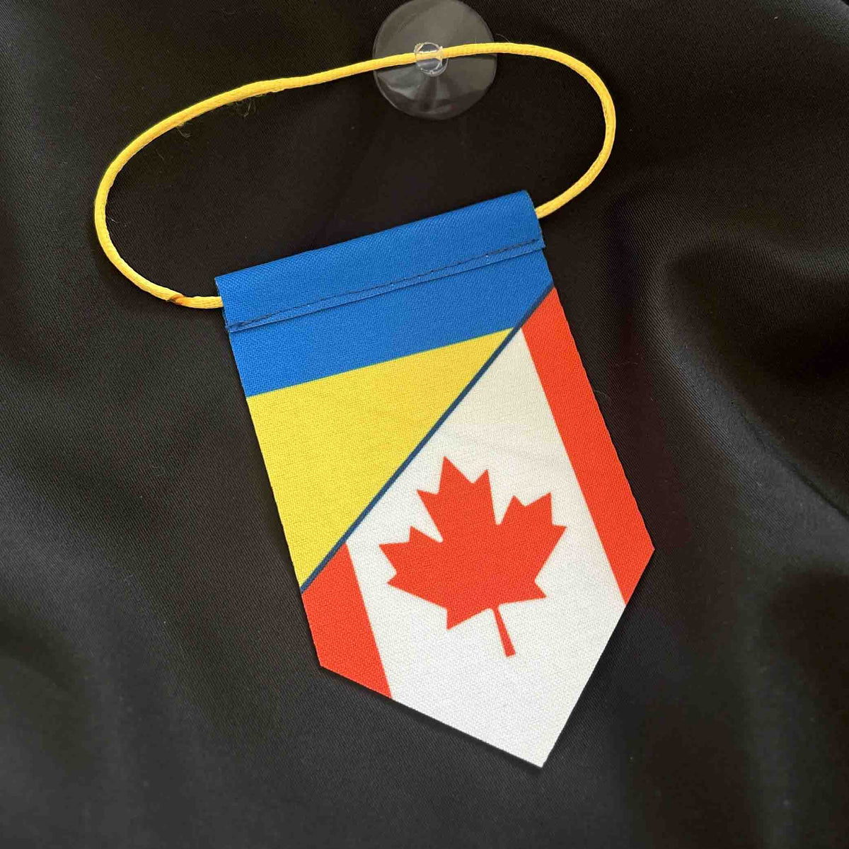 Ukrainian Pennant with Sucker Uкraine + Canada FriendShip Flags