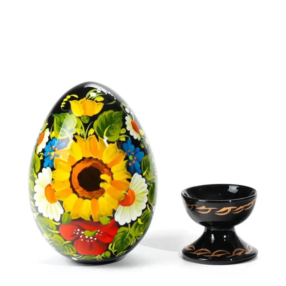 Petrykivka Wooden Easter Egg