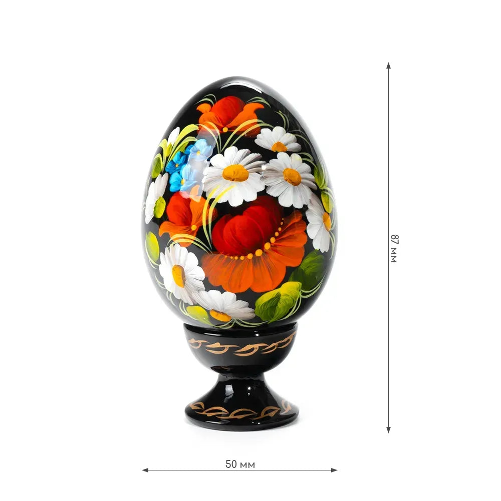 Petrykivka Wooden Easter Egg