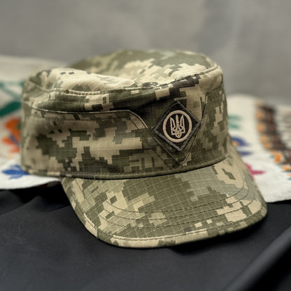 Ukrainian Army Cap Pixel MM Mazepinka with Badge Trident of Ukraine