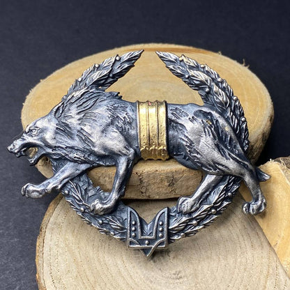 Ukrainian Army Metallic Beret Badge Vovkulaka Special Operations Forces Ukraine