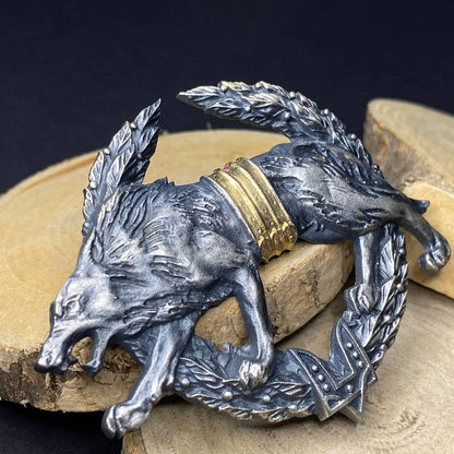 Ukrainian Army Metallic Beret Badge Vovkulaka Special Operations Forces Ukraine