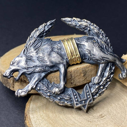 Ukrainian Army Metallic Beret Badge Vovkulaka Special Operations Forces Ukraine