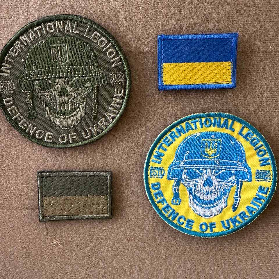 Ukrainian Army Patch International Legion of Ukraine "Skull" Badge Hook