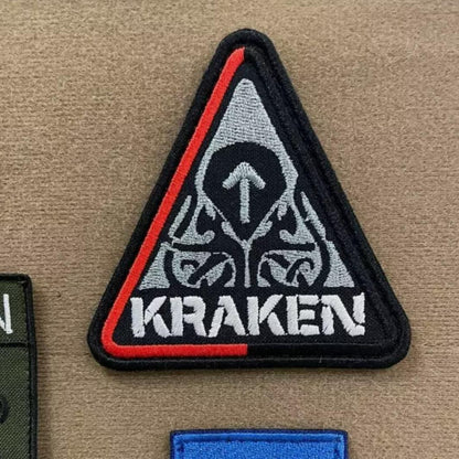 Ukrainian Army Unit Patch Kraken Volunteer Battalion Tactical Badge Hook Set