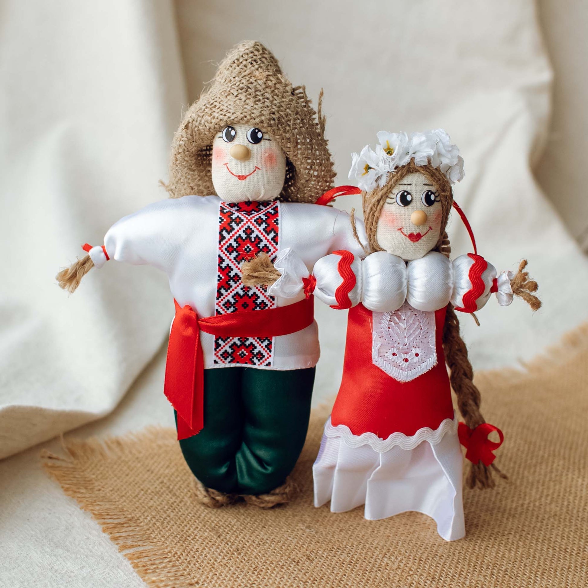Ukrainian Authors Dolls "Girl and Boy" Traditional Etnic Clothers