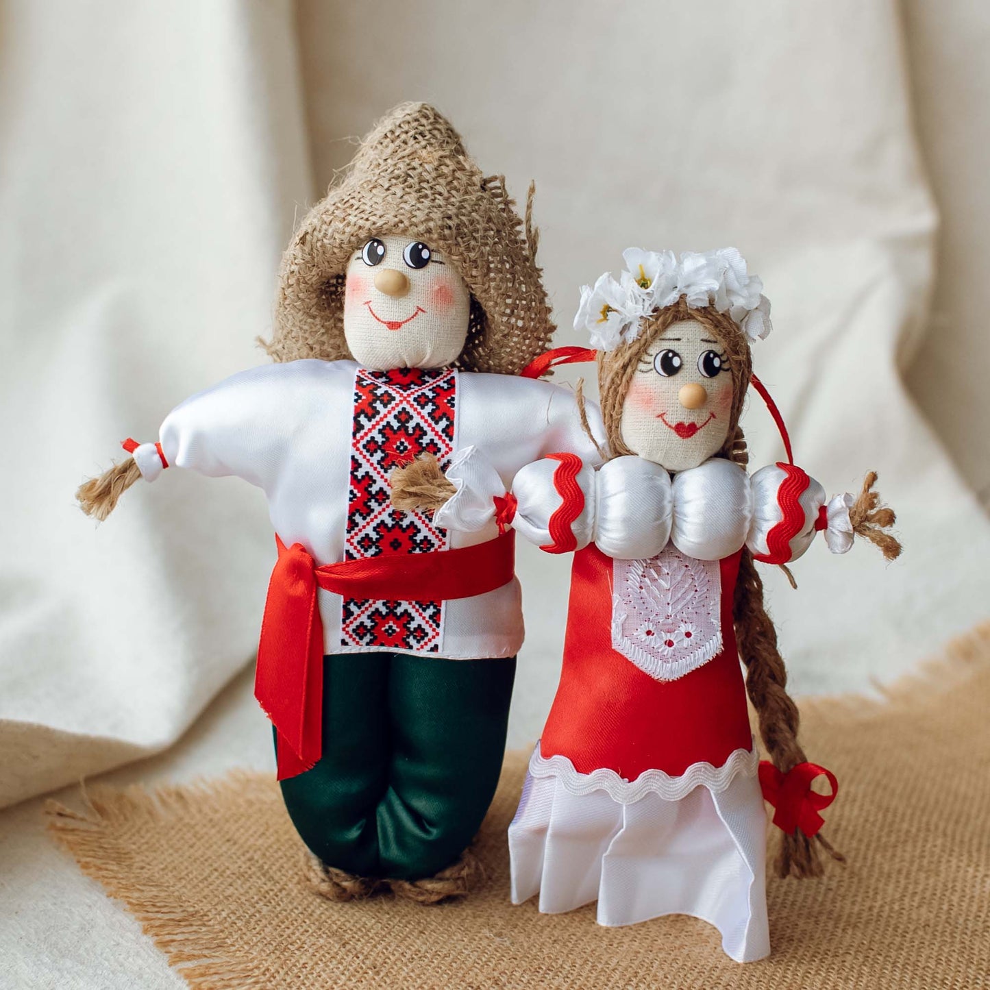 Ukrainian Authors Dolls "Girl and Boy" Traditional Etnic Clothers
