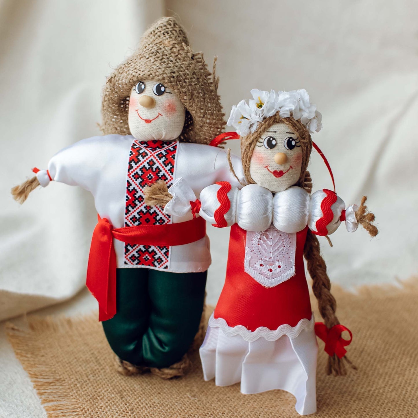 Ukrainian Authors Dolls "Girl and Boy" Traditional Etnic Clothers