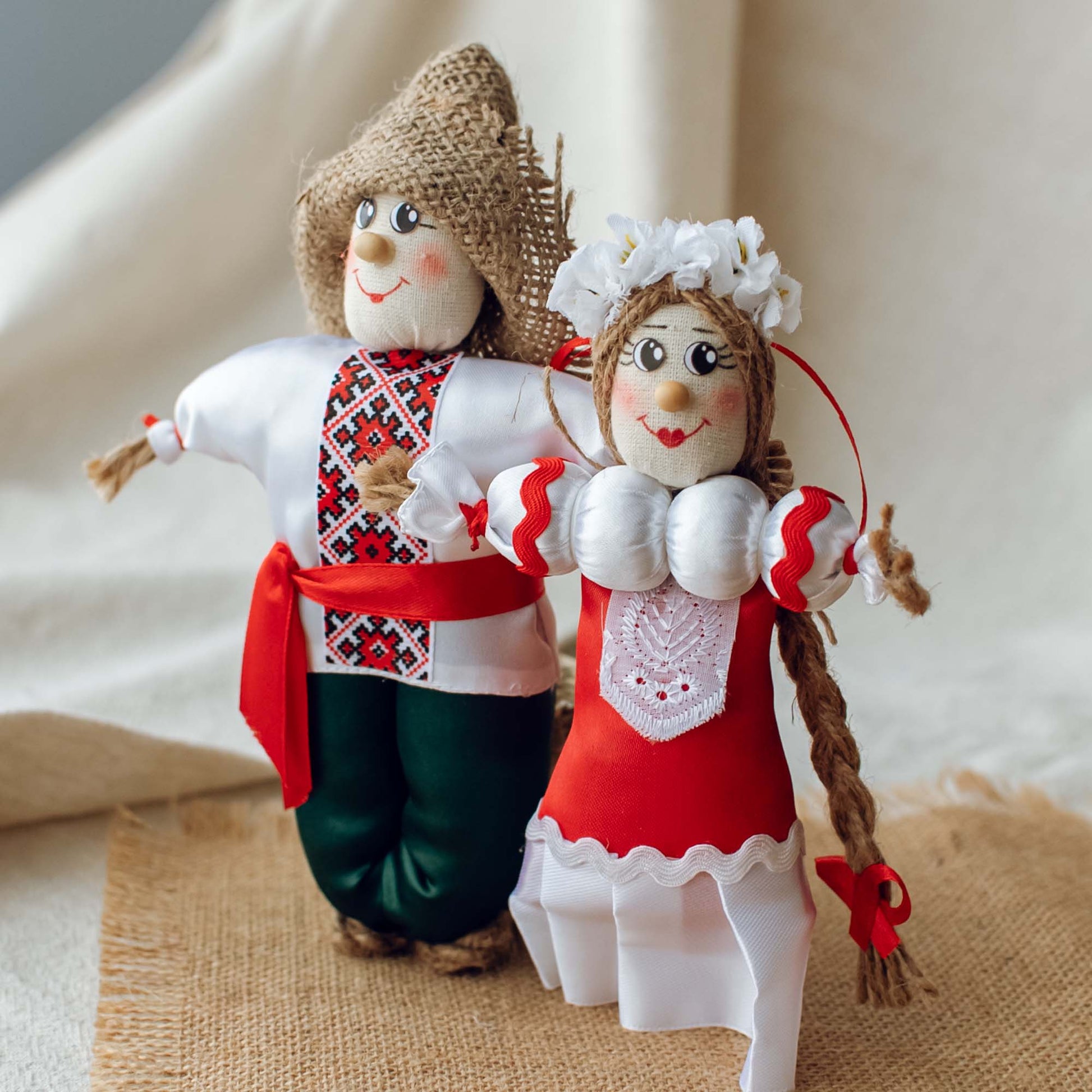 Ukrainian Authors Dolls "Girl and Boy" Traditional Etnic Clothers