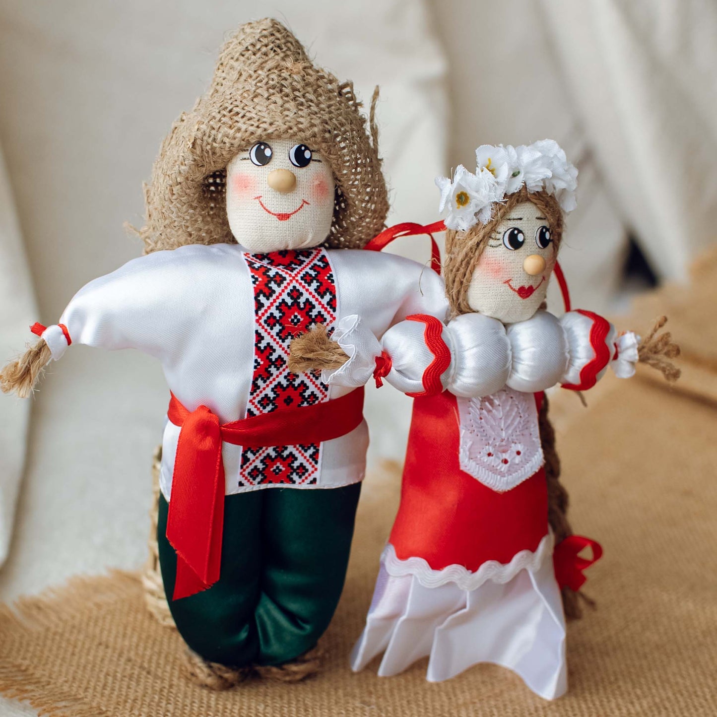 Ukrainian Authors Dolls "Girl and Boy" Traditional Etnic Clothers