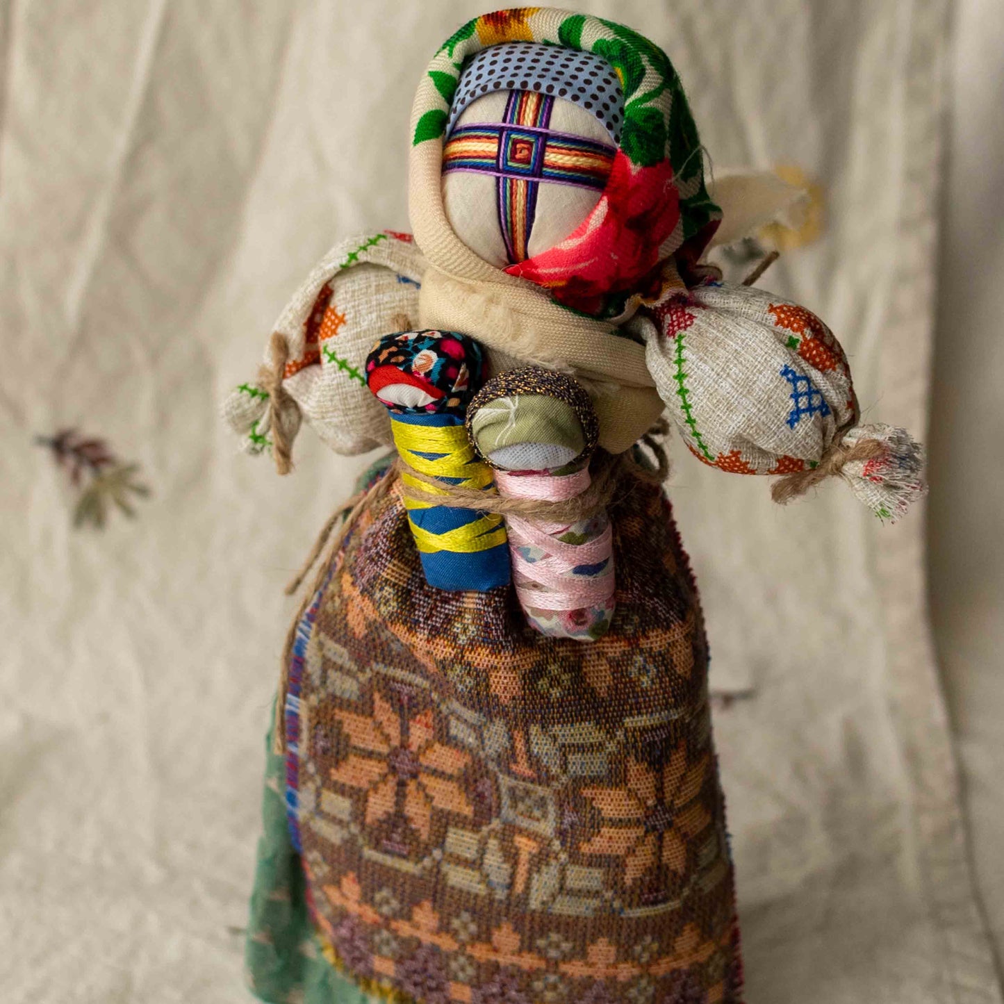Ukrainian Authors Motanka "Mother & Children" Handmade Doll