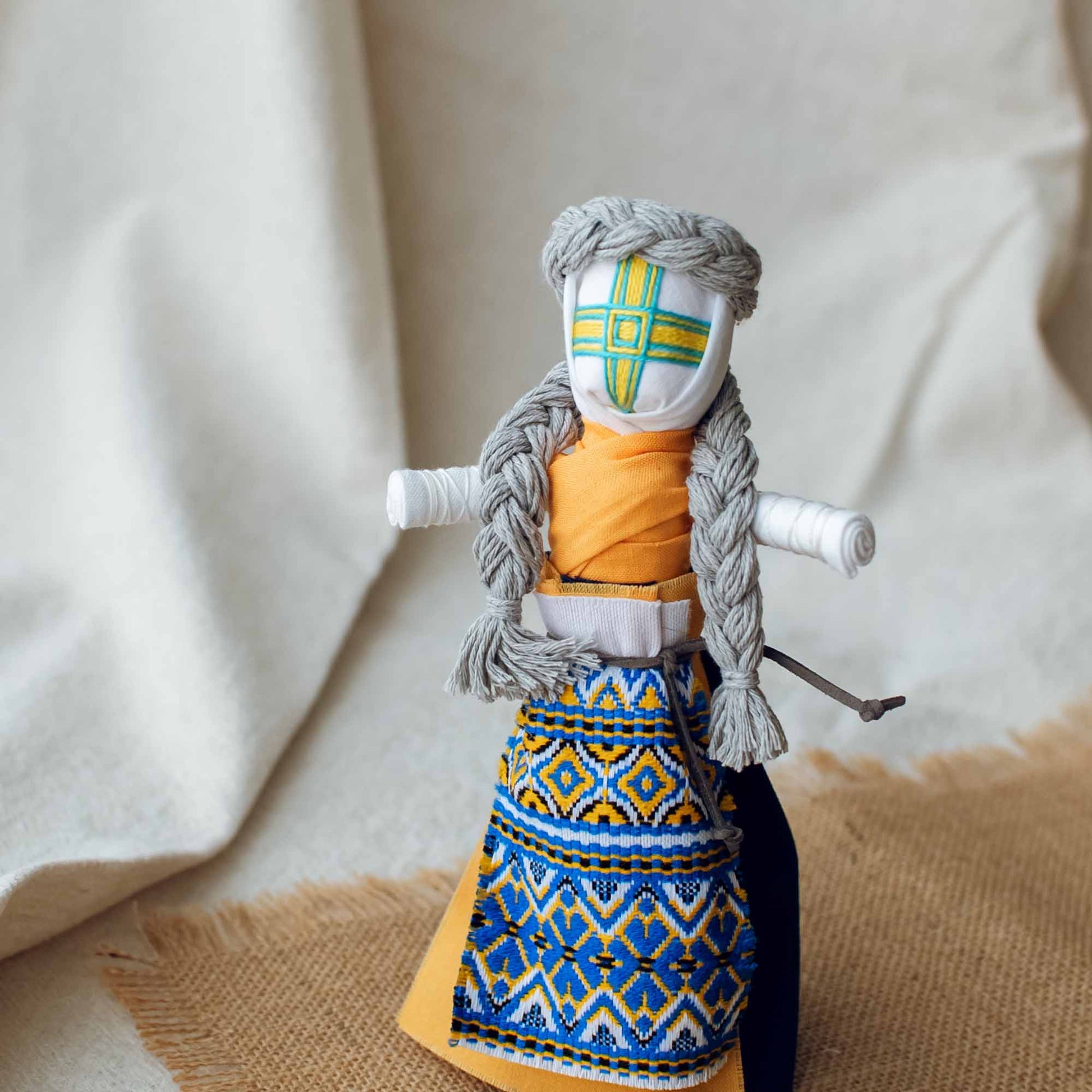 Ukrainian Authors Motanka «Yellow-Blue»‎ Traditional Amulet Handmade Doll