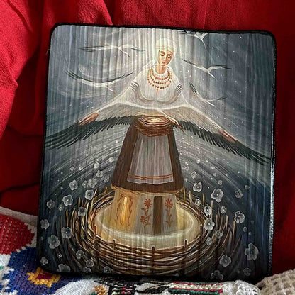 Ukrainian Folk Art Painting Wood Panel "Patroness" Ethno of Ukraine