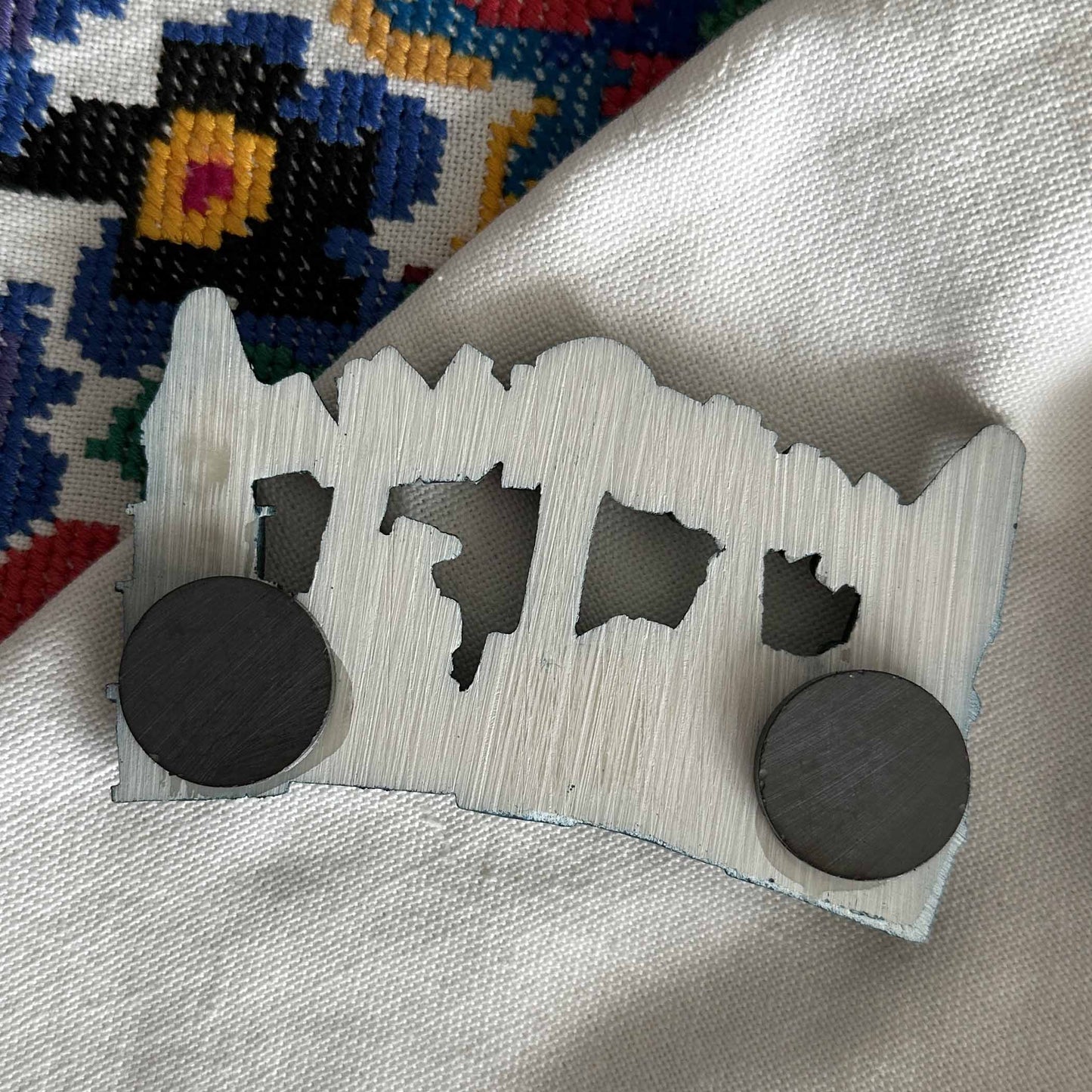 Ukrainian Fridge Magnet Ceramic 3 D Collage of Sights of Kyiv