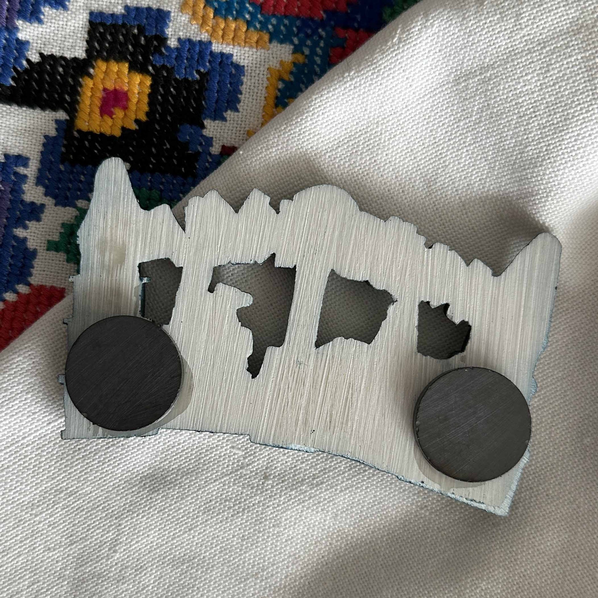 Ukrainian Fridge Magnet Ceramic 3 D Collage of Sights of Kyiv