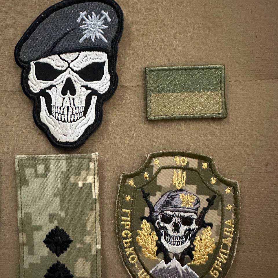 Ukrainian Morale Patch 10 Separate Mountain Assault Brigade Badge Hook