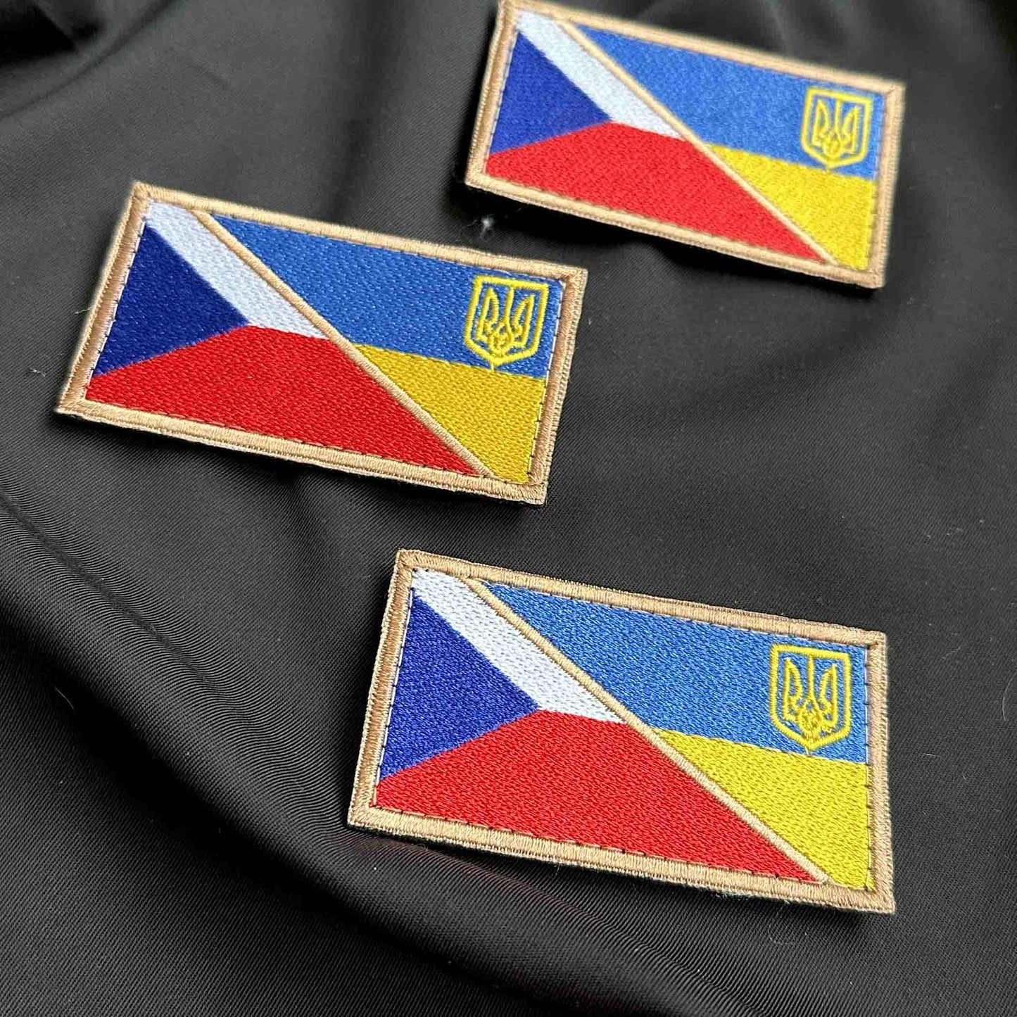 Ukrainian Morale Patch * 3 Pcs Ukraine + Czech Flag Tactical Badge Hook